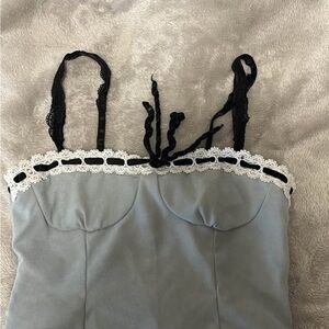 Elegant Lace-Trimmed Camisole in Gray